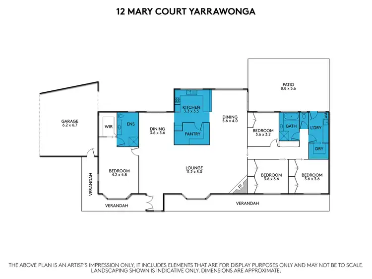 Floorplan of Homely house listing, 12 Mary Court, Yarrawonga VIC 3730