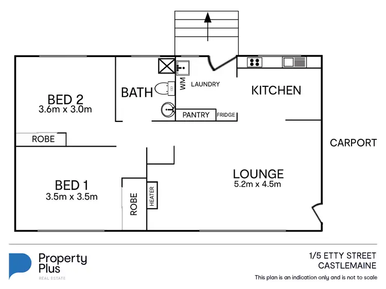 Floorplan of Homely unit listing, 1/5 Etty Street, Castlemaine VIC 3450
