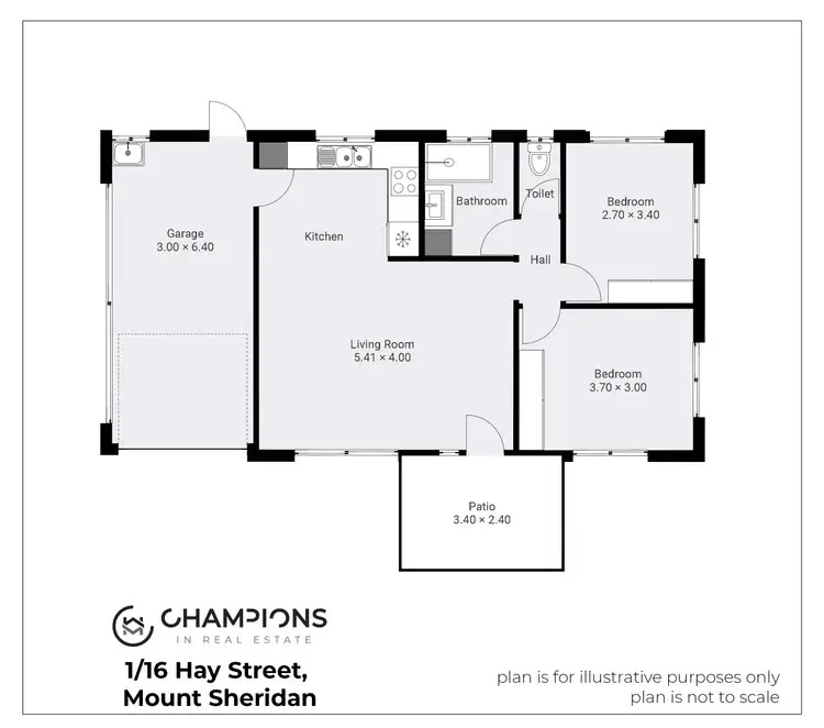 Floorplan of Homely unit listing, 1/16 Hay Street, Mount Sheridan QLD 4868