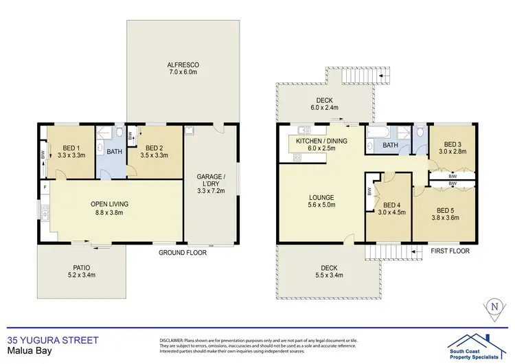 Floorplan of Homely house listing, 35 Yugura Street, Malua Bay NSW 2536