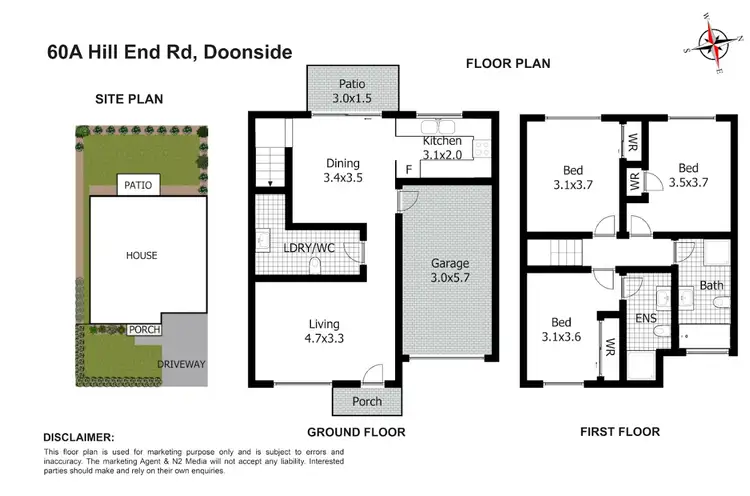 Floorplan of Homely townhouse listing, 60A Hill End Road, Doonside NSW 2767