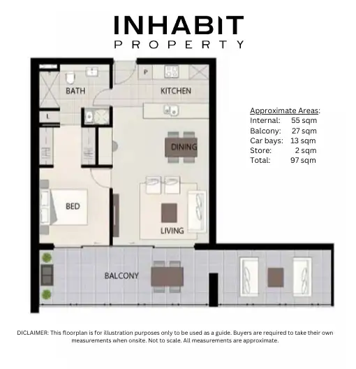 Floorplan of Homely apartment listing, 608/105 Stirling Street, Perth WA 6000