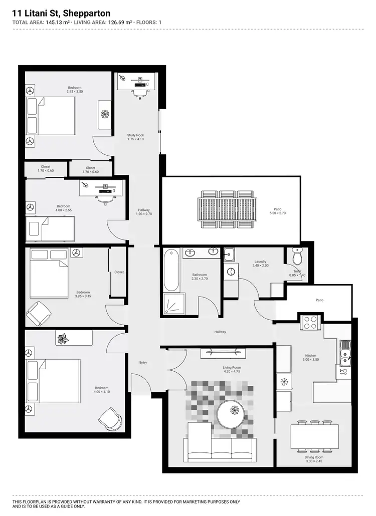 Floorplan of Homely house listing, 11 Litani Street, Shepparton VIC 3630
