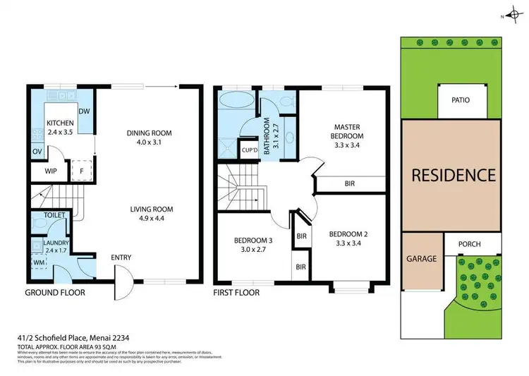 Floorplan of Homely townhouse listing, 41/2 Schofield Place, Menai NSW 2234