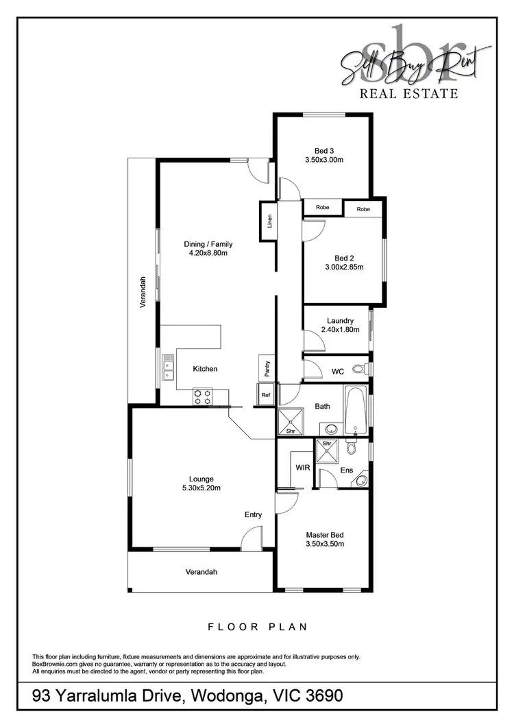 Floorplan of Homely house listing, 93 YARRALUMLA DR, Wodonga VIC 3690