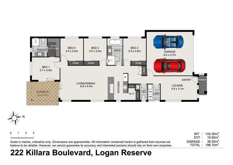 Floorplan of Homely house listing, 222 Killara Boulevard, Logan Reserve QLD 4133
