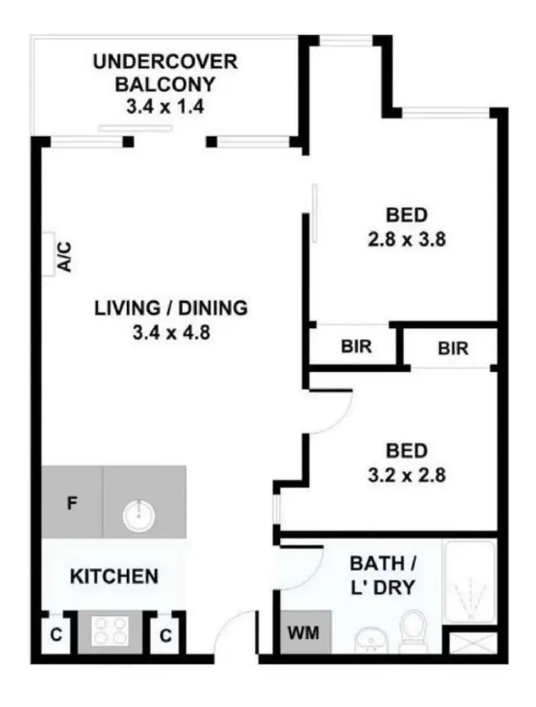 Floorplan of Homely apartment listing, 1110/33 MacKenzie Street, Melbourne VIC 3000