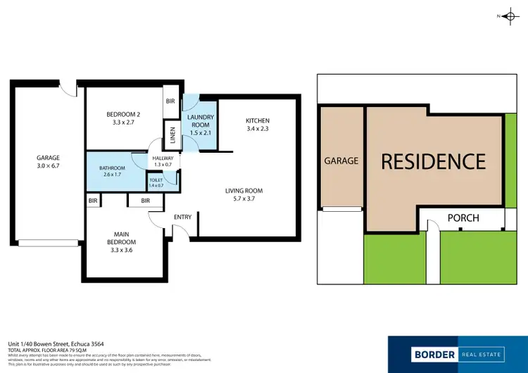 Floorplan of Homely unit listing, 1/40 Bowen Street, Echuca VIC 3564