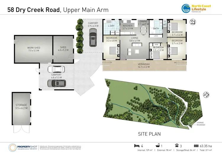 Floorplan of Homely rural property listing, 58 Dry Creek Road, Upper Main Arm NSW 2482