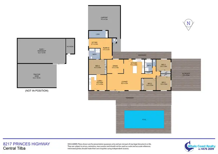 Floorplan of Homely rural property listing, 8217 Princes Highway, Central Tilba NSW 2546