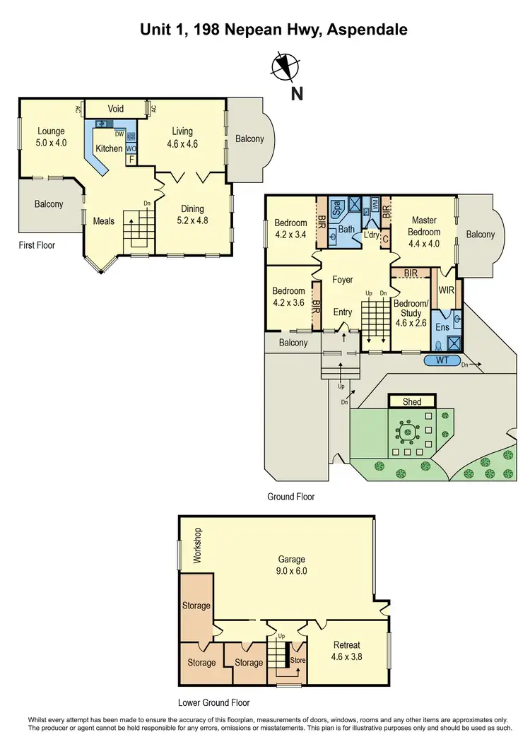 Floorplan of Homely townhouse listing, 1/198 Nepean Highway, Aspendale VIC 3195