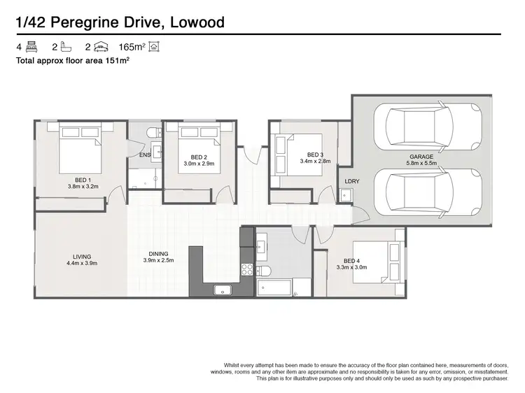 Floorplan of Homely unit listing, 1/42 Peregrine Drive, Lowood QLD 4311