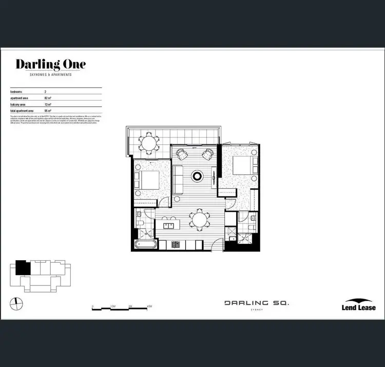Floorplan of Homely apartment listing, 3074/65 Tumbalong Boulevard, Haymarket NSW 2000