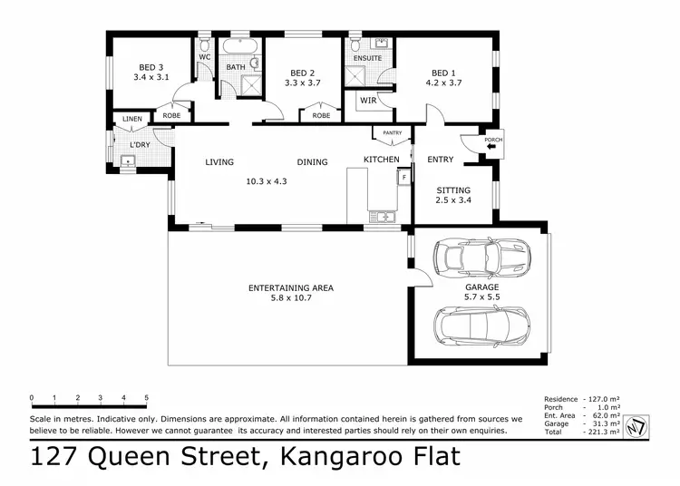 Floorplan of Homely house listing, 127 Queen Street, Kangaroo Flat VIC 3555