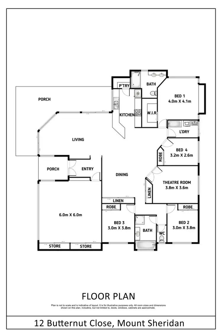 Floorplan of Homely house listing, 12 Butternut Close, Mount Sheridan QLD 4868