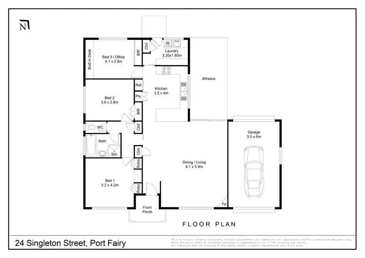 Floorplan of Homely house listing, 24 Singleton Street Port Fairy, Port Fairy VIC 3284