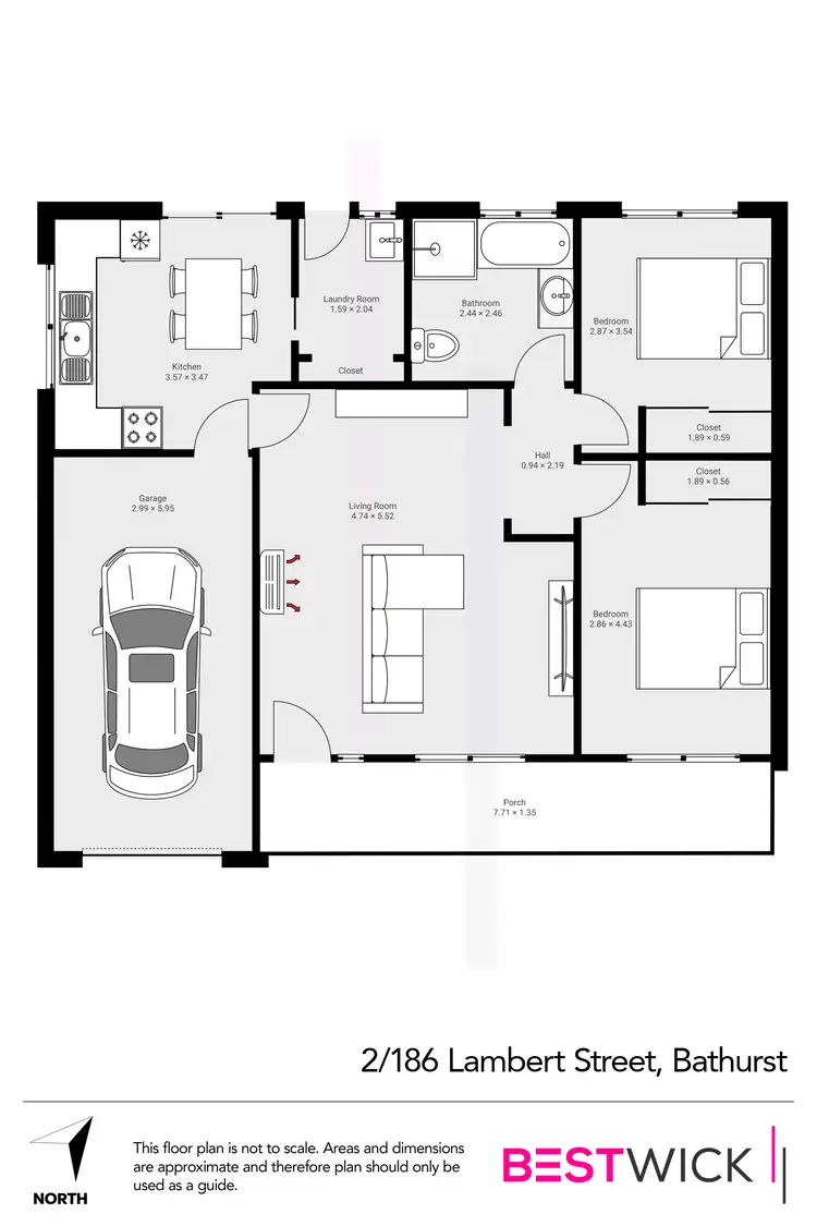 Floorplan of Homely unit listing, 2/186 Lambert Street, Bathurst NSW 2795