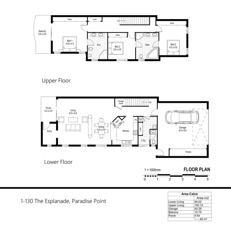 Floorplan of Homely townhouse listing, 1/130 The Esplanade, Paradise Point QLD 4216