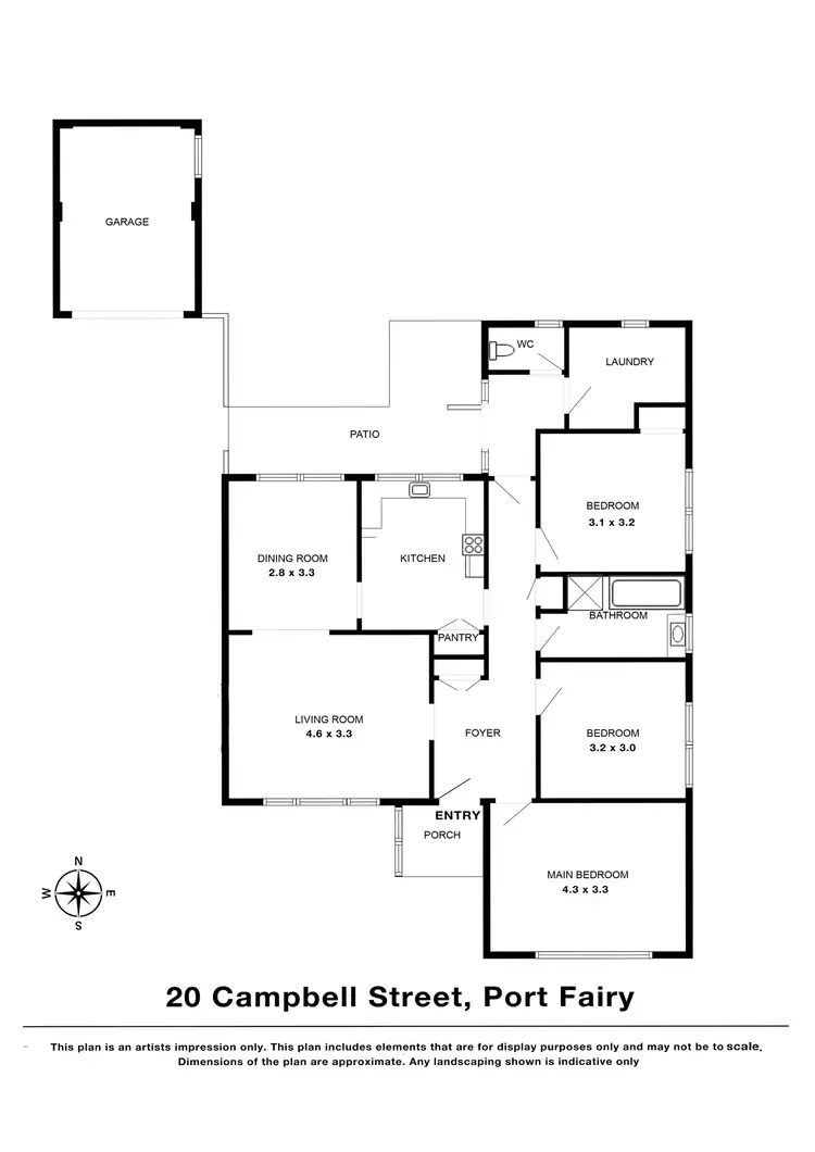 Floorplan of Homely house listing, 20 Campbell Street, Port Fairy VIC 3284