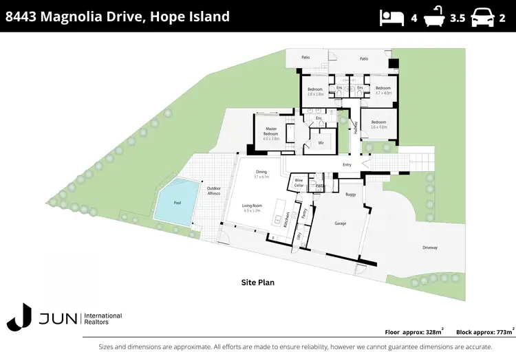 Floorplan of Homely house listing, 8443 Magnolia Drive, Hope Island QLD 4212