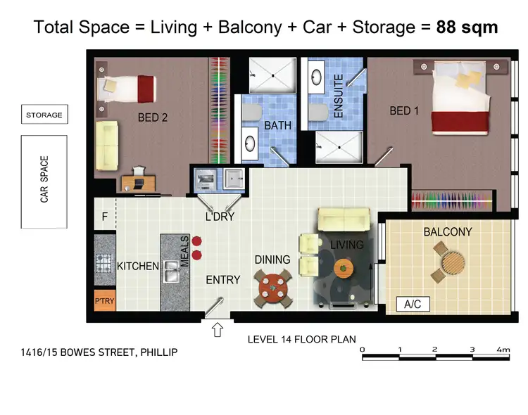 Floorplan of Homely apartment listing, 1416/15 Bowes Street, Phillip ACT 2606