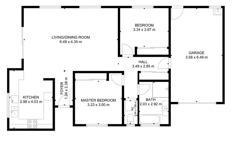 Floorplan of Homely unit listing, 1/6 Prospect Street, North Toowoomba QLD 4350