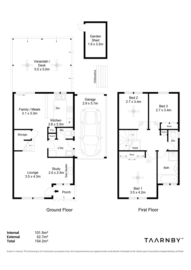 Floorplan of Homely townhouse listing, 2/30 Fitzroy Avenue, Camden Park SA 5038