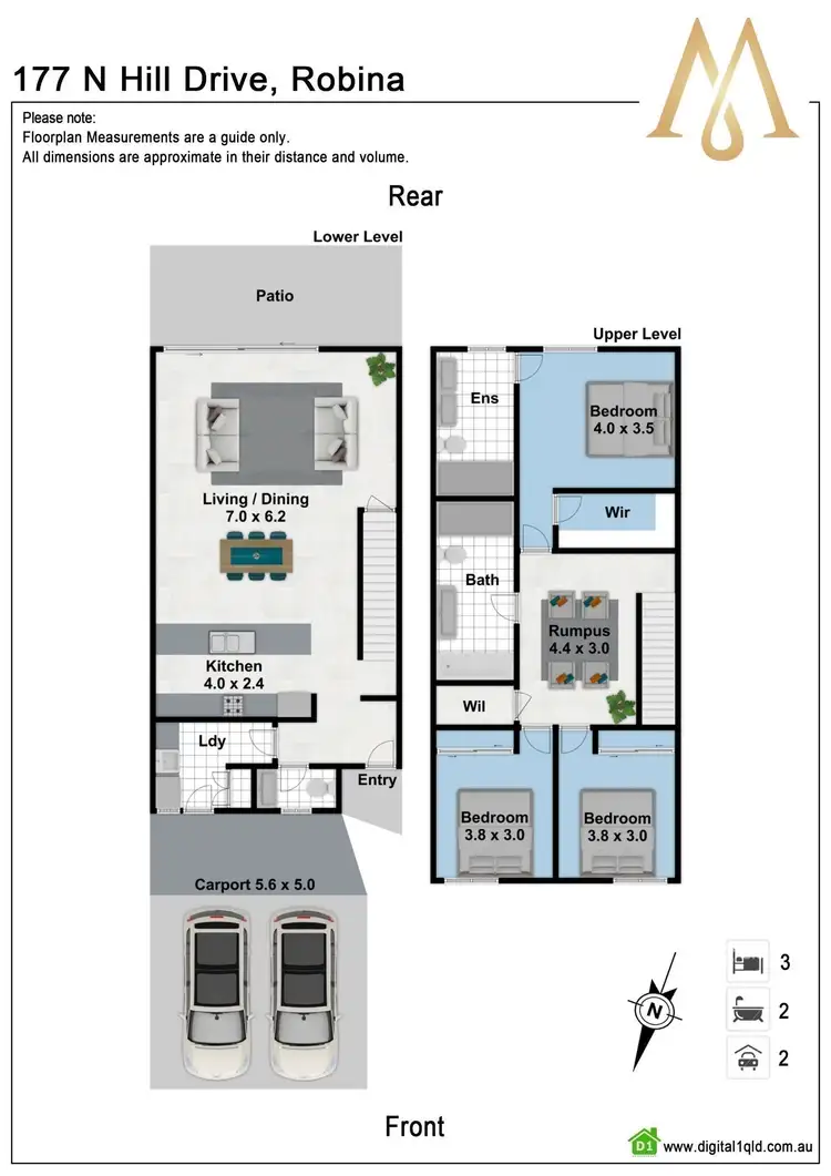 Floorplan of Homely terrace listing, 177 North Hill Drive, Robina QLD 4226