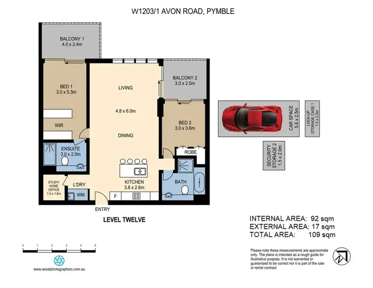 Floorplan of Homely apartment listing, W1203/1 Avon Road, Pymble NSW 2073