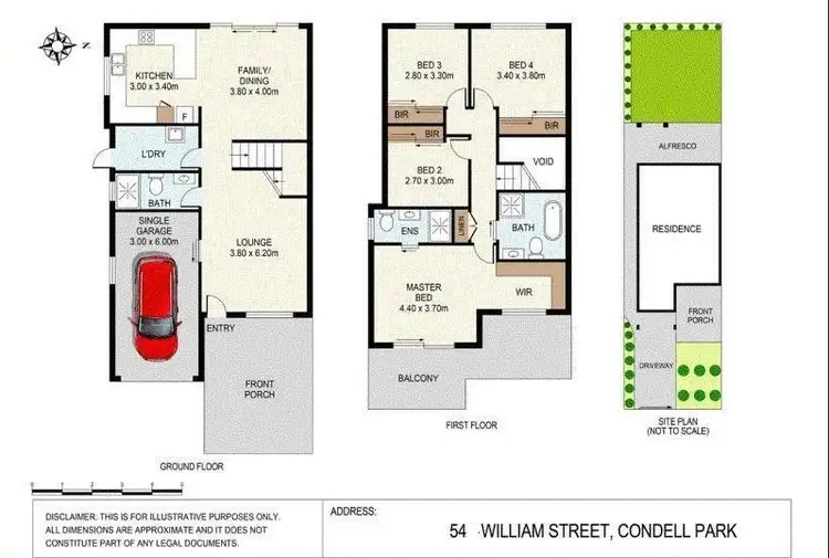 Floorplan of Homely semi-detached listing, 54 William Street, Condell Park NSW 2200