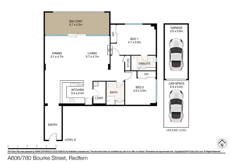 Floorplan of Homely apartment listing, A606/780 Bourke Street, Redfern NSW 2016