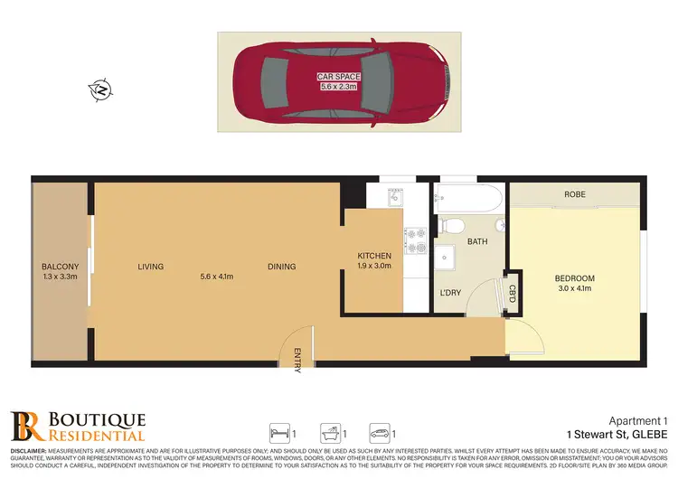 Floorplan of Homely apartment listing, 1/1 Stewart Street, Glebe NSW 2037