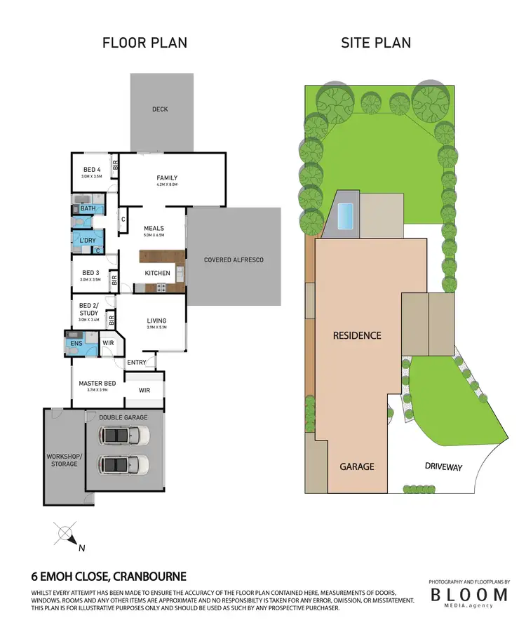Floorplan of Homely house listing, 6 Emoh Close, Cranbourne VIC 3977