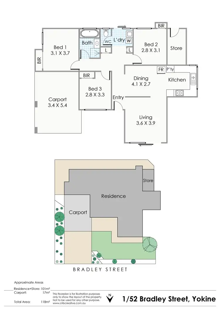 Floorplan of Homely house listing, 1/52 Bradley Street, Yokine WA 6060