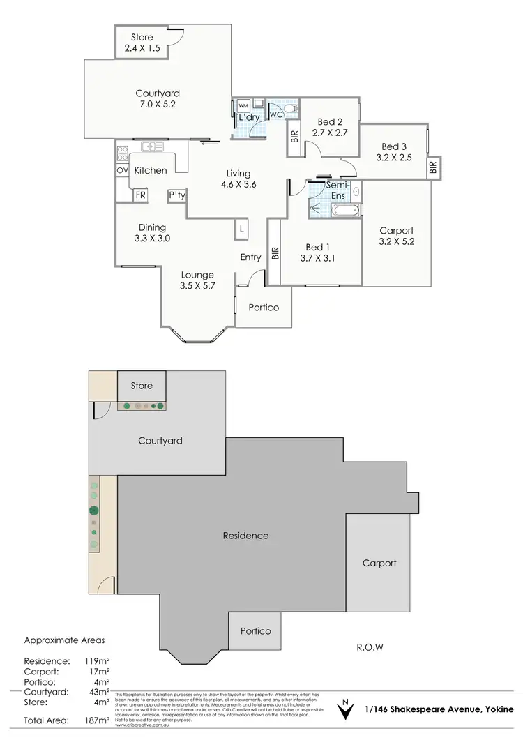 Floorplan of Homely villa listing, 1/146 Shakespeare Avenue, Yokine WA 6060