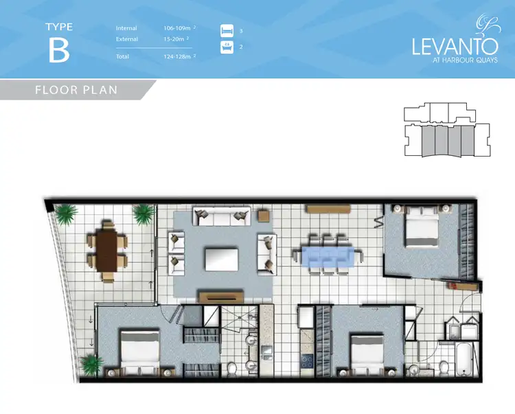 Floorplan of Homely apartment listing, 105/43 Harbour Town Drive, Biggera Waters QLD 4216