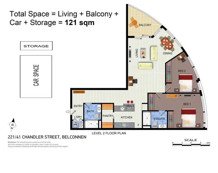 Floorplan of Homely apartment listing, 221/41 Chandler Street, Belconnen ACT 2617