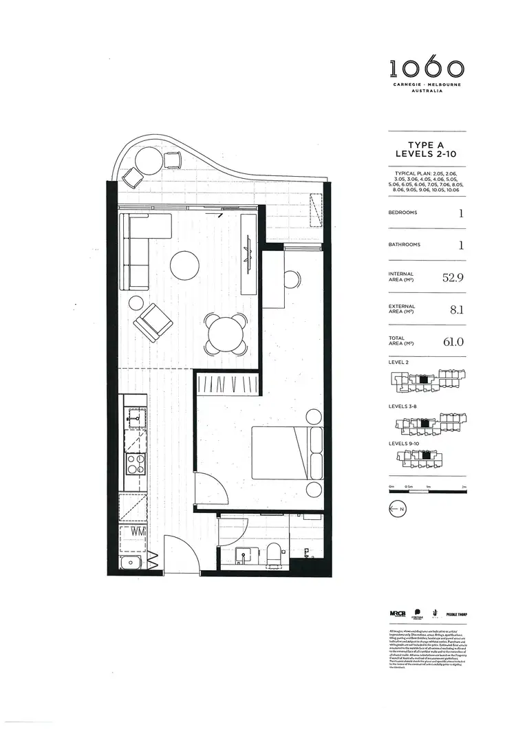Floorplan of Homely apartment listing, 905/1060 Dandenong Road, Carnegie VIC 3163
