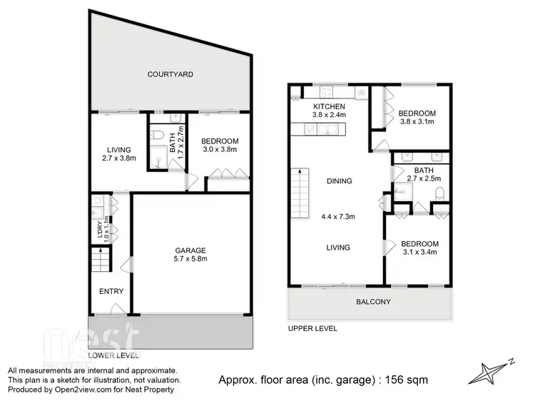 Floorplan of Homely townhouse listing, 24/15 Lansdowne Crescent, West Hobart TAS 7000