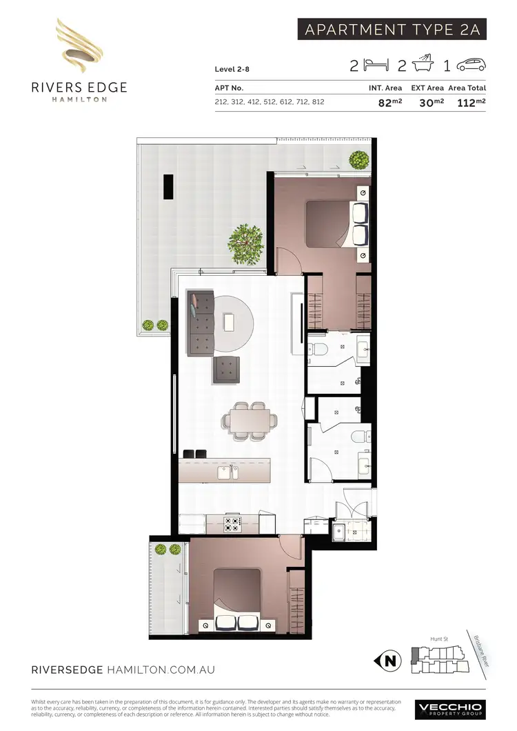 Floorplan of Homely unit listing, 412/8 Hunt Street, Hamilton QLD 4007