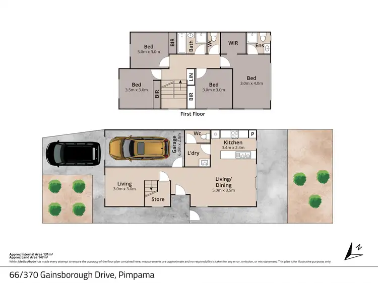 Floorplan of Homely townhouse listing, 66/370 Gainsborough Drive, Pimpama QLD 4209