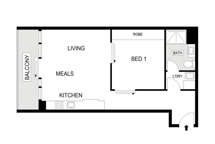 Floorplan of Homely apartment listing, 1302/8 Downie Street, Melbourne VIC 3000