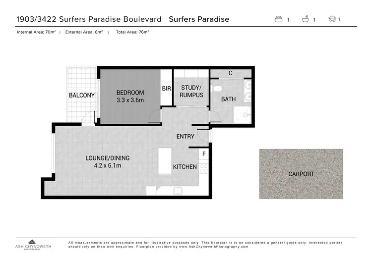 Floorplan of Homely apartment listing, 1903/3422 Surfers Paradise Boulevard, Surfers Paradise QLD 4217