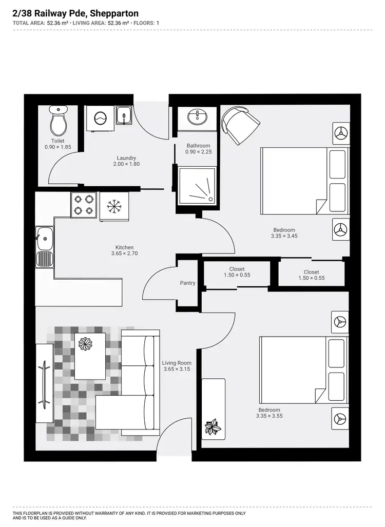 Floorplan of Homely unit listing, 2/38 RAILWAY PARADE, Shepparton VIC 3630