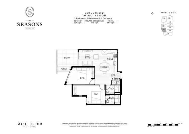 Floorplan of Homely apartment listing, 303/200 Reynolds Road, Doncaster East VIC 3109