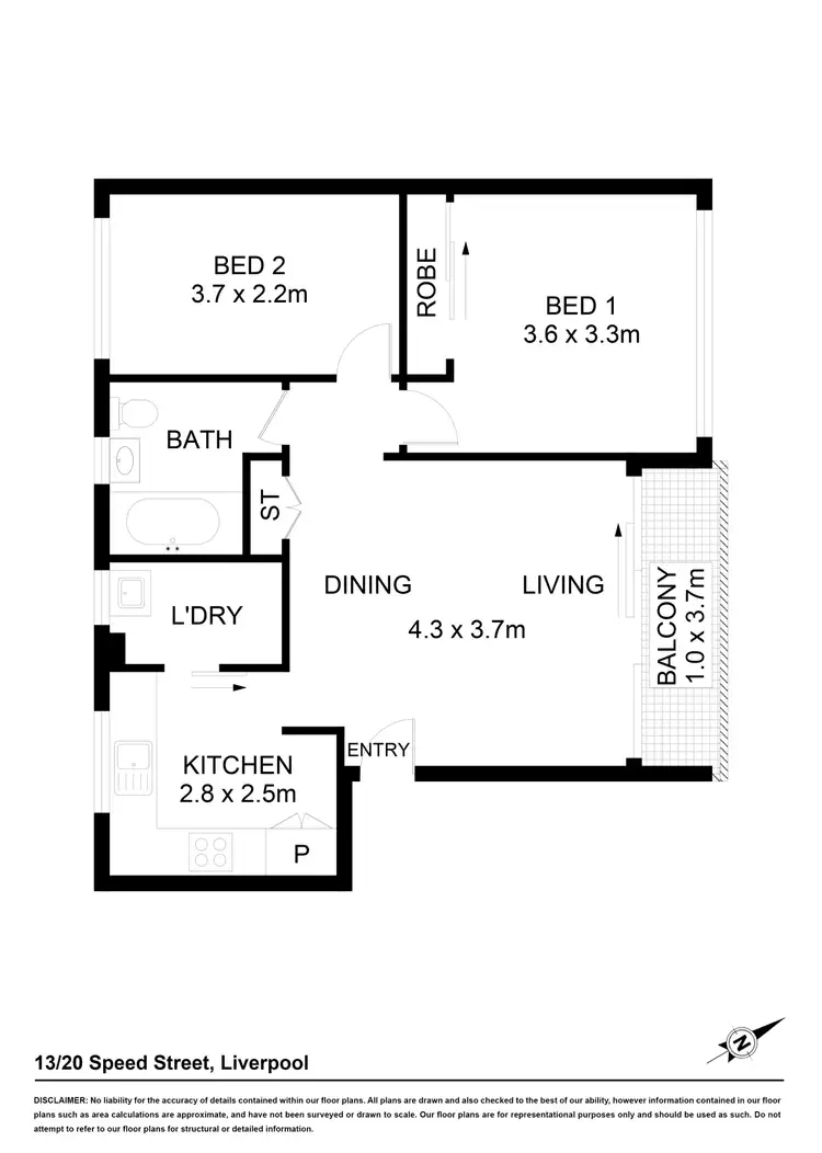 Floorplan of Homely flat listing, 13/22 Speed Street, Liverpool NSW 2170