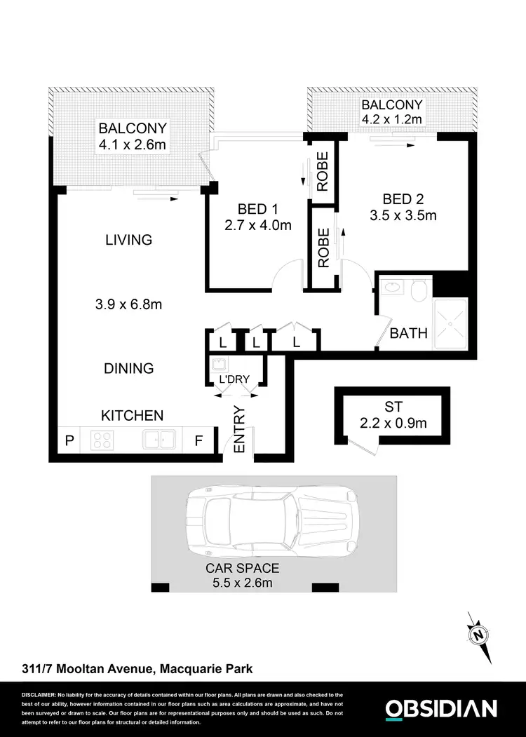 Floorplan of Homely apartment listing, 311/7 Mooltan Avenue, Macquarie Park NSW 2113