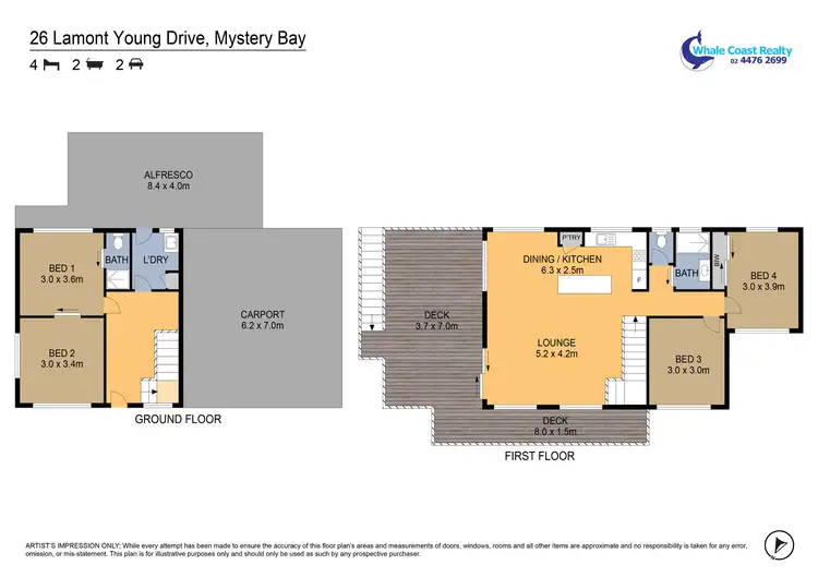 Floorplan of Homely house listing, 26 LAMONT YOUNG DRIVE, Mystery Bay NSW 2546