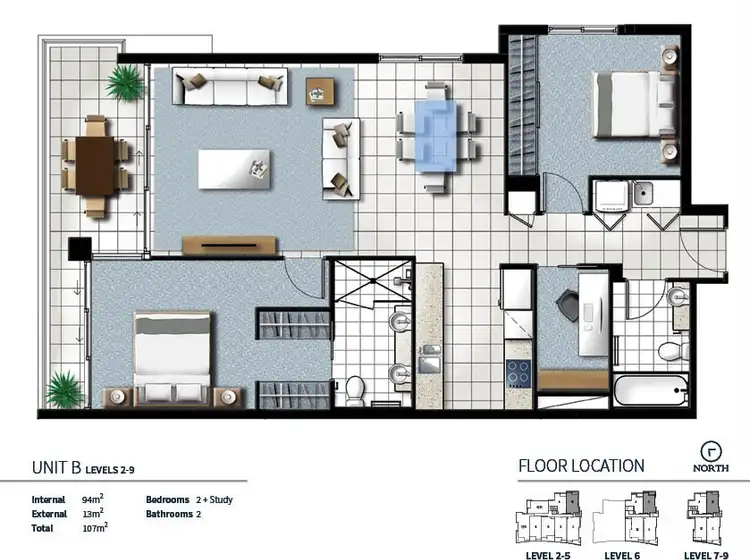 Floorplan of Homely apartment listing, Unit 3402/25-31 East Quay Drive, Biggera Waters QLD 4216