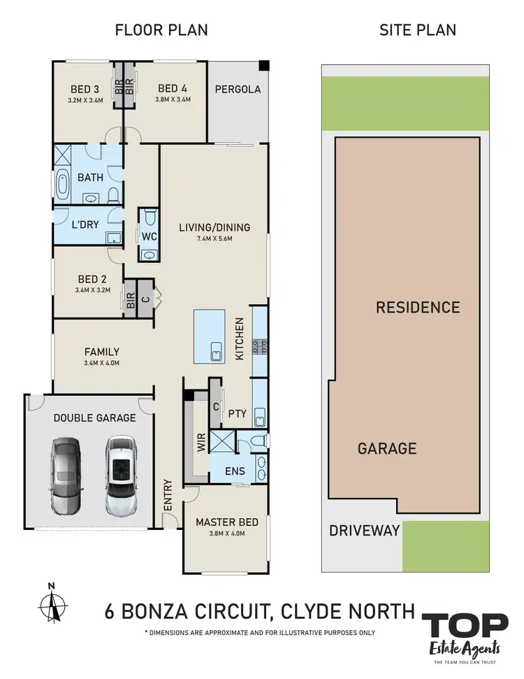 Floorplan of Homely house listing, 6 Bonza Circuit, Clyde North VIC 3978